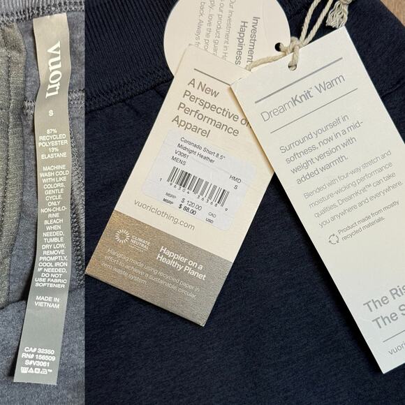 Vuori Coronado Shorts - Midnight Heather  | Size S 8.5" | NWT โจ - Picture 5 of 5